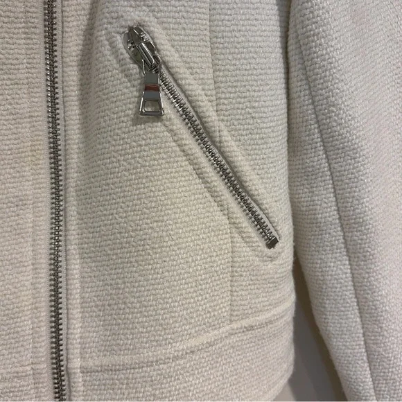 Ann Taylor Cream Textured Leather Jacket - Picture 9 of 9